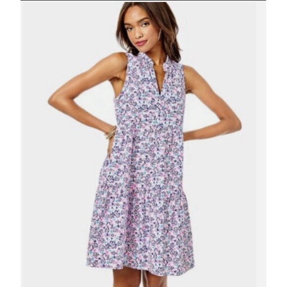 Lilly Pulitzer Dresses & Skirts - Lilly Pulitzer Novella Tiered Dress Sz M Multi Sun Resort Travel Lined Cotton